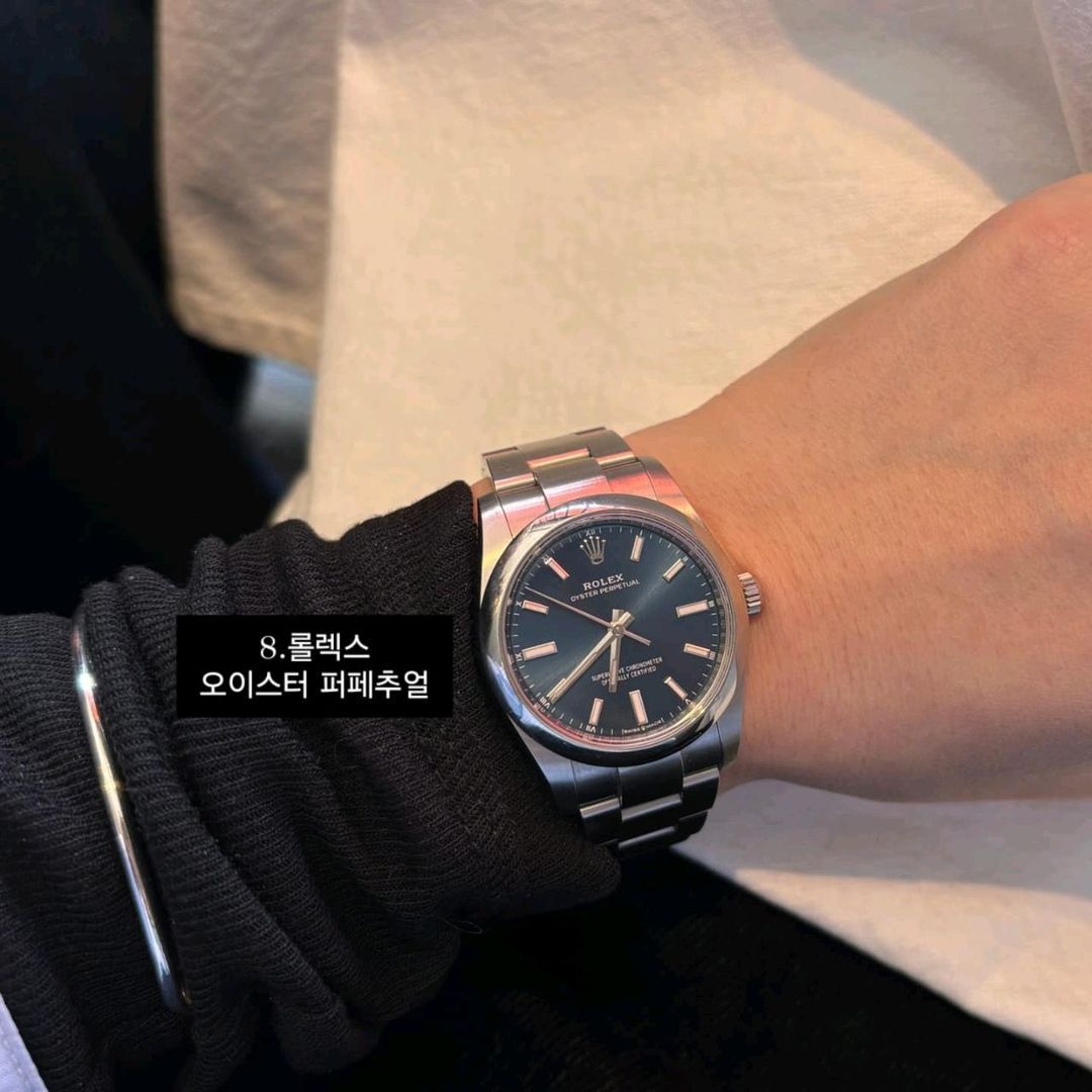롤렉스 오이스터 퍼페츄얼 34 124200 착용샷 1