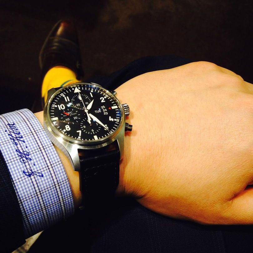 IWC 파일럿 워치 크로노그래프 IW378001 착용샷 1