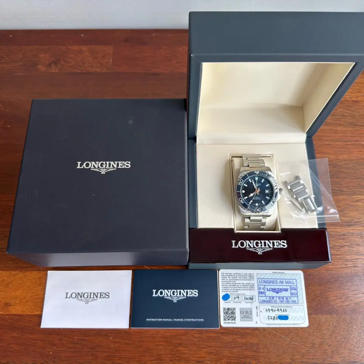 론진 하이드로콘퀘스트 GMT L3.790.4.96.6 중고 2024년식