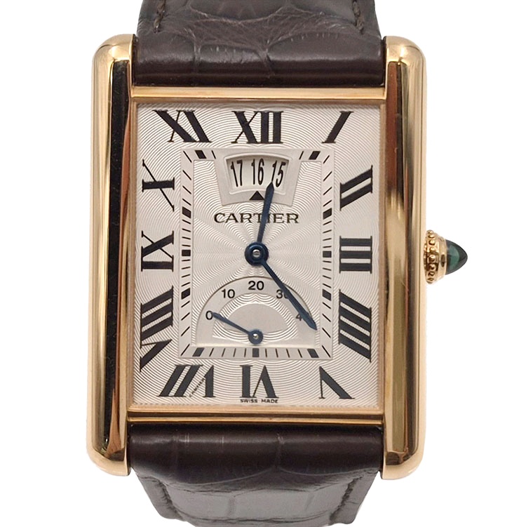 Cartier Tank Louis XL Calendar aperture and power reserve W1560003 Used 2012