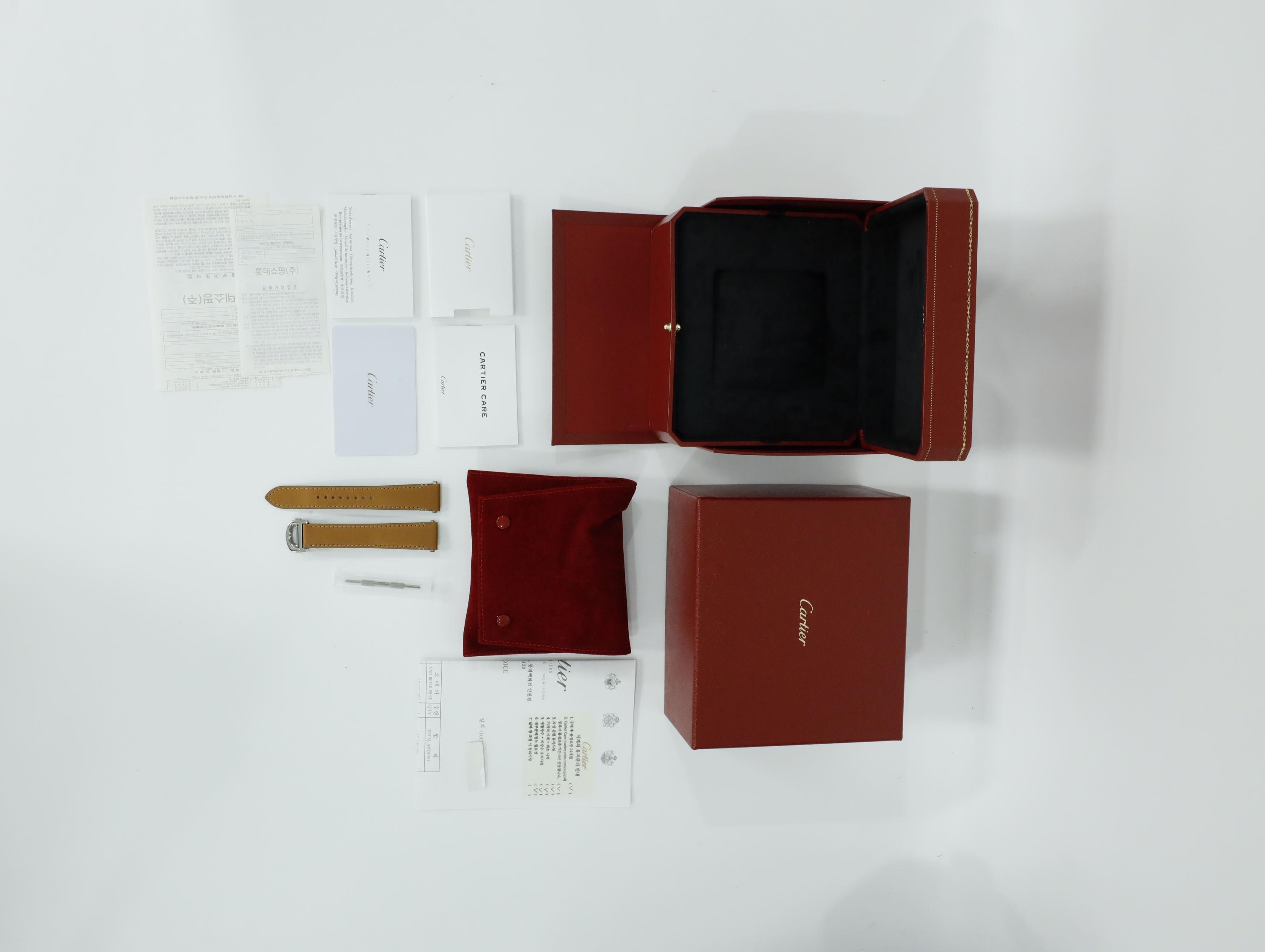 까르띠에 산토스 MM WSSA0029 중고 2023년식 풀패키지샷