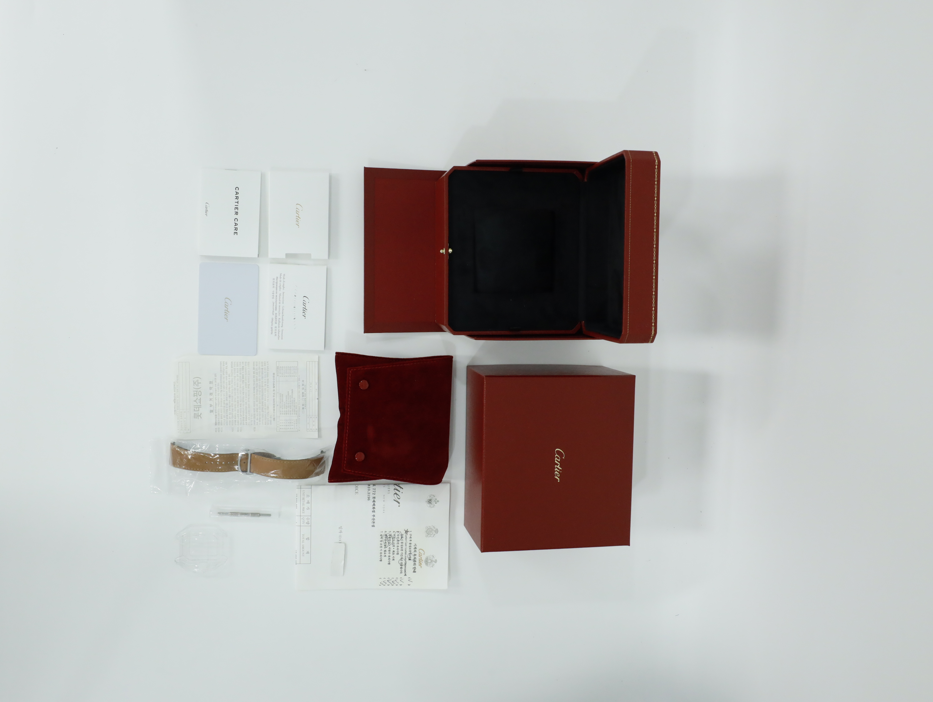 까르띠에 산토스 LM WSSA0018 중고 2025년식 풀패키지샷