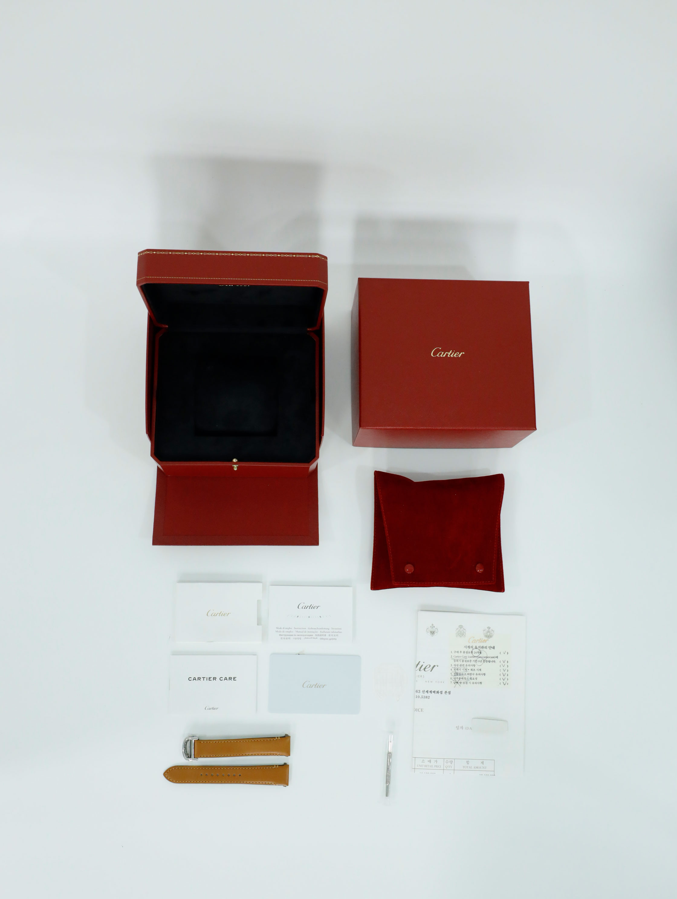 까르띠에 산토스 MM WSSA0029 중고 2025년식 풀패키지샷