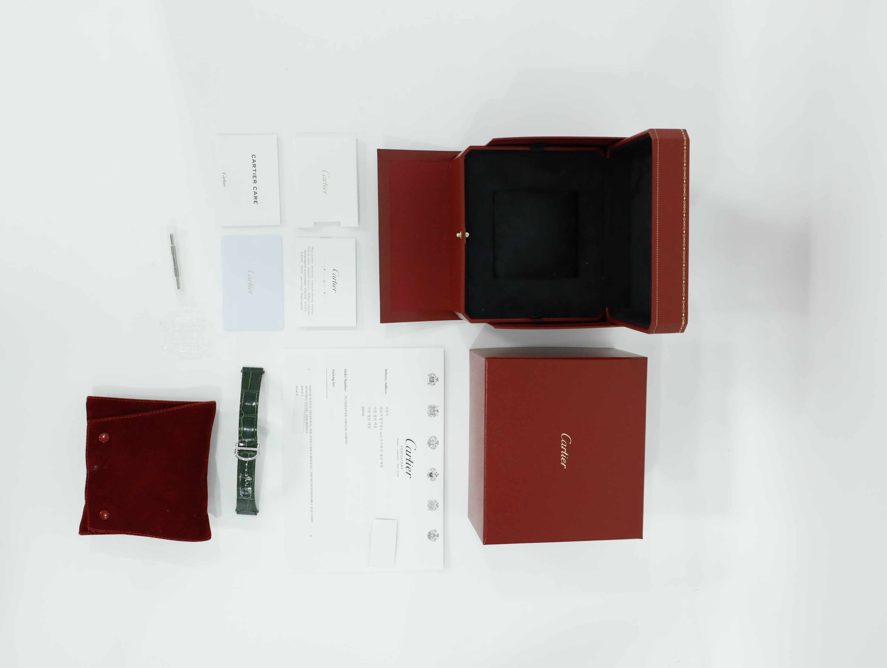 까르띠에 산토스 MM WSSA0061 중고 2024년식 풀패키지샷