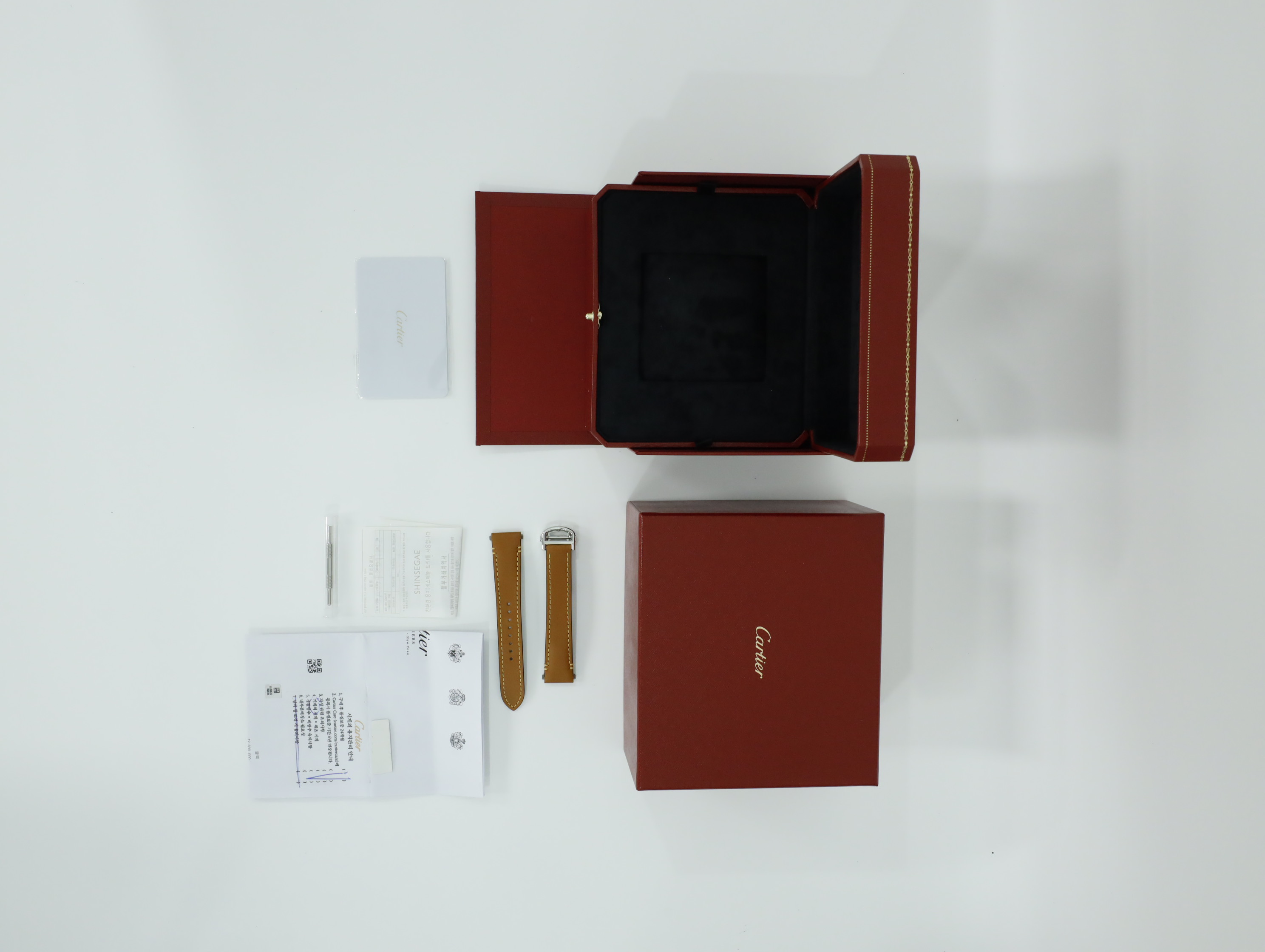 까르띠에 산토스 MM WSSA0029 중고 2026년식 풀패키지샷