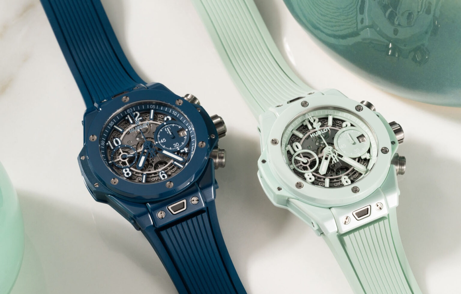 빅뱅 유니코 페트롤 블루, 민트 그린 / © Watch Insanity